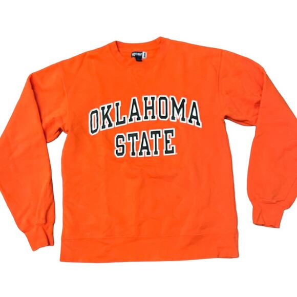 90s Lady's Oklahoma State University Crewneck Orange Sweatshirt Sz Small - Picture 1 of 7